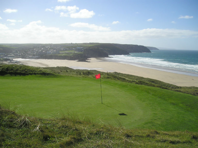 The 4th hole at Perranporth Golf Club